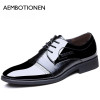 2016 New Breathable Men Leather Shoes Fashion Office Pointed Toe Lace UP Business Shoes Black Dress Shoes Men Shoes Oxfords