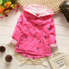 2016 new Baby Girl Jacket Coat Spring Outwear Roupa Feminina Bright Kids Hooded Cardigan Yellow Babies Trench Wholesale