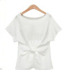 2016 fashion women kimono Bowknot blouses O-neck short sleeve shirts chiffon casual vintage tops plus size XXXXL blusas blouse