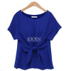 2016 fashion women kimono Bowknot blouses O-neck short sleeve shirts chiffon casual vintage tops plus size XXXXL blusas blouse