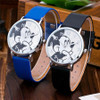 2016 Fashion Watch Mickey Mouse Children Cartoon Watch Leather Wristwatch Casual Kid Boy Quartz Watch Women Girls Relojes 1961