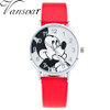 2016 Fashion Watch Mickey Mouse Children Cartoon Watch Leather Wristwatch Casual Kid Boy Quartz Watch Women Girls Relojes 1961