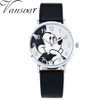2016 Fashion Watch Mickey Mouse Children Cartoon Watch Leather Wristwatch Casual Kid Boy Quartz Watch Women Girls Relojes 1961
