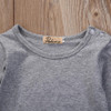 2016 Fashion Newborn Infant Kids Baby Girl Clothes Ruffles Tutu Skirt Long Sleeve Gray Bodysuit Jumpsuit Outfit