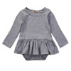 2016 Fashion Newborn Infant Kids Baby Girl Clothes Ruffles Tutu Skirt Long Sleeve Gray Bodysuit Jumpsuit Outfit