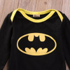 2016 Fashion Newborn Baby Boy Clothes Batman Cotton Romper+Shoes+Hat 3Pcs Outfits Set Bebes Clothing Set