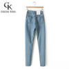2016 Fashion High Waist retro jeans High Elastic plus size Women Jeans woman femme washed casual skinny pencil Denim pants