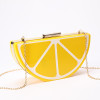 2016 Fall New Creative Handbags Occident Metal Chain Shoulder Diagonal Portable Evening Bags Watermelon Women Messenger Bags