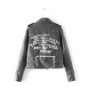 Cool Motorcycle Jackets Womens Leather Coats 2016 Winter Letters Graffiti Leather Jacket Women BF Style chaquetas de cuero mujer