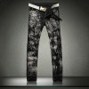 Cool Mens Painted Jeans 100% Cotton Clubwear Personality fashion Jeans Men Straight Mens Denim Trousers Mens Printed Jeans