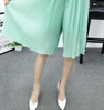 2017 New Summer Style Loose Pleated Chiffon Skirt Culottes Women Elastic Waist Wide Leg Pants Female Short Trousers