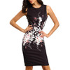 2017 New Summer Style Bodycon Dresses Vintage Ladies Sexy Floral Print Sleeveless O Neck Elegant Women Dress