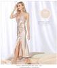 2017 new summer long silk nightgown black satin robe women lace  Lingerie nightdress sexy sleeveless sleepwear female sleepdrees