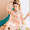 2017 New Summer Cotton Nightgown Female Korean Cute Print Sleepshirts Short Sleeve Women Sexy Home Clothing Sleepwear Nightdress