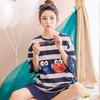 2017 New Summer Cotton Nightgown Female Korean Cute Print Sleepshirts Short Sleeve Women Sexy Home Clothing Sleepwear Nightdress