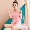 2017 New Summer Cotton Nightgown Female Korean Cute Print Sleepshirts Short Sleeve Women Sexy Home Clothing Sleepwear Nightdress