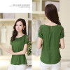 2017 New Summer Casual Women Blouses Plus Size Hollow Out Blouse Lace linen Cotton Shirt Patchwork Blusas Feminina Women tops