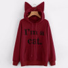 2017 New style Womens Kawaii Cat Long Sleeve Hoodie Harajuku Sweatshirt Hooded Pullover Tops Blouse Poleron Mujer jd4