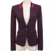 2016 Winter fashion slim long sleeve jacket OL business formal Blazers women office plus size work wear coat navy blue black pur