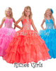 2016 Tiered Princess Ruffled Rhinestone Beaded Little Girl Pageant Dress