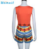2016 Summer Women  V-Neck Floral Print Sleeveless Short Pants Jumpsuit Romper Amazing Jul 8