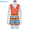 2016 Summer Women  V-Neck Floral Print Sleeveless Short Pants Jumpsuit Romper Amazing Jul 8
