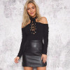 2016 New Winter Knitted Lace Up Bodysuit Women Off Shoulder Hollow Out Bodycon Jumpsuit Sexy Club Party Rompers Womens Jumpsuit