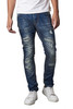 Recess Jeans & Design Distressed & Faded Light Blue Denim Pants