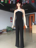 Reaqka Rompers Womens Jumpsuit 2016 Hot Black White Splicing Playsuits Wide Leg Halter Ladies Elegant Plus Size XXXL Bodysuits