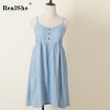 RealShe Women Summer Dress 2017 Woman Sleeveless Floral Print Beach Mini Spaghetti Strap Dress Woman Sexy Boho Dress Vestidos
