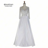 Real Photos Quality handmade Beading V neck Party Prom Elegant Long Evening Dress Long sleeve Ball Gown OL102937