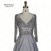 Real Photos Quality handmade Beading V neck Party Prom Elegant Long Evening Dress Long sleeve Ball Gown OL102937