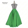 Real Photos Long Ball Gown Prom Dress Evening Cap Sleeve Full Crystal Handmade Gown Party OL102928