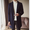 S-5XL Men's Solid Color Wool Coat England Middle Long Coats Jackets Slim Fit Male Homme Winter Overcoat Woolen Coat Korean