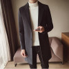 S-5XL Men's Solid Color Wool Coat England Middle Long Coats Jackets Slim Fit Male Homme Winter Overcoat Woolen Coat Korean