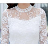 S-5XL Lace Blouse 2018 Women Blouses Shirts Elegant Black White Crochet Long Sleeve Blouse Shirt Chemise Femme Ladies Tops B803