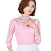 S-5XL Lace Blouse 2018 Women Blouses Shirts Elegant Black White Crochet Long Sleeve Blouse Shirt Chemise Femme Ladies Tops B803