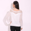 S-5XL Blusas 2017 Spring Summer Women Long Sleeve White Lace Floral Blouse Shirts O neck Hollow Out Sexy Casual Tops Plus Size