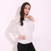 S-5XL Blusas 2017 Spring Summer Women Long Sleeve White Lace Floral Blouse Shirts O neck Hollow Out Sexy Casual Tops Plus Size