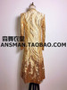 S-5XL 2017 NEW Men's slim Male DJ singer bigbang GD Golden color embroidery long umbrella coat Men plus size costumes clothing