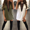 S-3XL Lace Up V -Neck Shirt Dress Summer Women Short Sleeve Loose Dresses Vestidos Sexy Casual Dress Shirts Vestido Mujer GV529 S-3XL Lace Up V -Neck Shirt Dress Summer Women Short Sleeve Loose Dresses Vestidos Sexy Casual Dress Shirts Vestido Mujer GV529