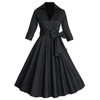 S- 4XL Women Dress Vintage 1950s 60s Rockabilly Floral Print Autumn Three Quarter Elegant Plus Size Dresses Tunic Vestidos
