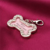 S Size Dog Name Tags And Collars Stainless Steel Cat ID Tags Personalized Bone Shaped Dog Tag Pink Dogs Pet Supplies