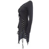 S - XXXL Plus Size Women Party Dresses 2017 Autumn V Neck Long Sleeve Lace Up Mini Dress Sexy Split Night Club Bandage Dress