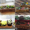 Retro Wooden Square Storage box groceries Desktop Wood Succulents Bonsai Box Home Office Desk Sundries container 22.7*10*4.8CM