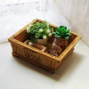 Retro wooden home/office desktop storage box multifunctional sundries box flowerpot