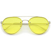 Retro Modern Rimless Flat Color Lens Aviator Sunglasses A826