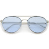 Retro Modern Rimless Flat Color Lens Aviator Sunglasses A826