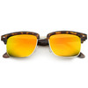 Retro Half Frame Horned Rim Mirror Lens Sunglasses 9741