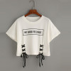 2017 summer new Harajuku letter bandage women t shirt Korean style loose crop tops kawaii t-shirt women tee tops tshirt
